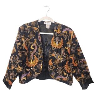 Bali Black Jacket with Gold and Purple Embroidery